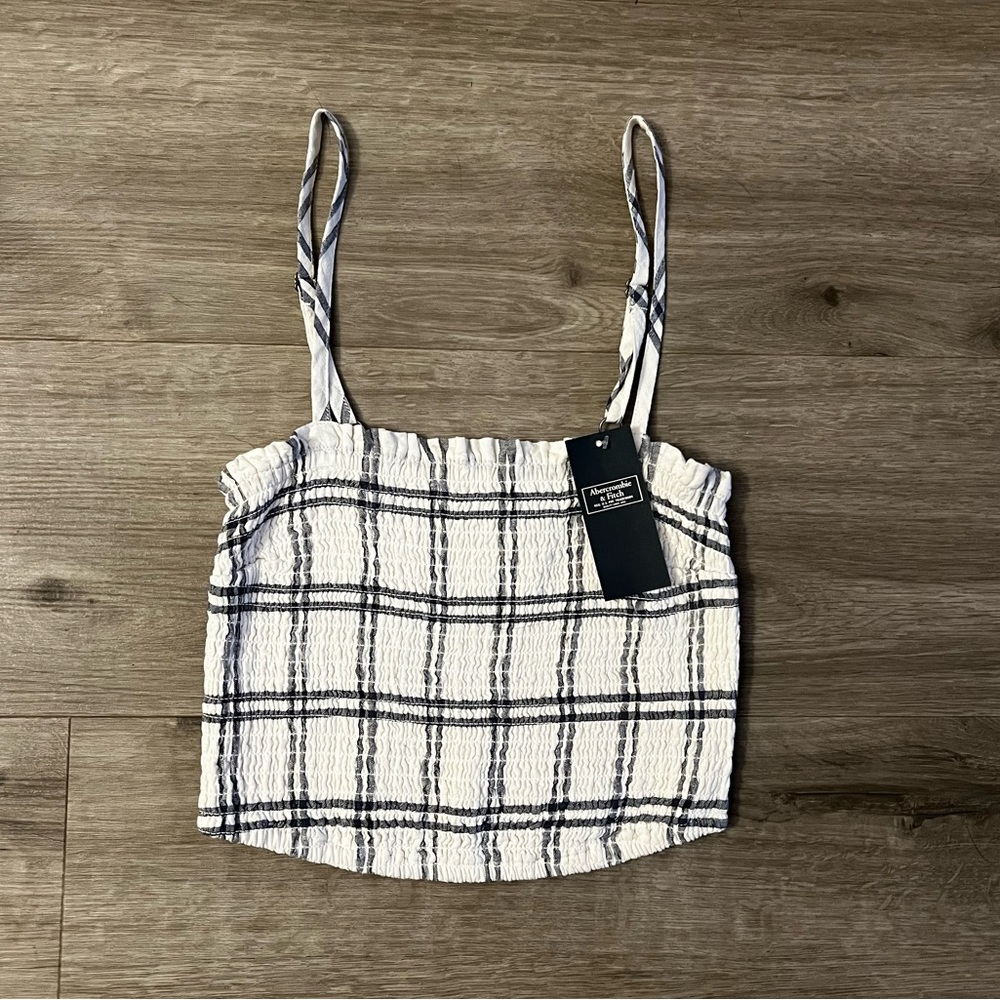 NWT Abercrombie & Fitch Windowpane Sheered Crop Top